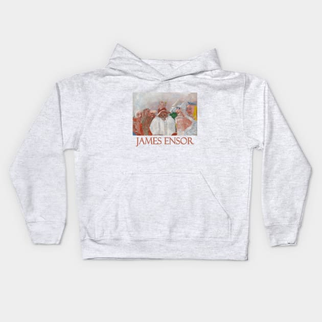 Masks Mocking Death by James Ensor Kids Hoodie by Naves